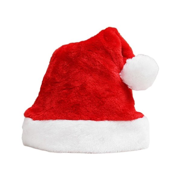 Joulusametti Joulupukin hattu Unisex Mukava Luova Multi Aikuisten ja Lasten Jouluhattu Joulujuhliin Jau Red