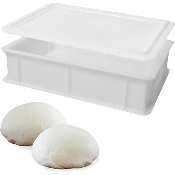 Jäslåda för pizza och bröd | Matbehållare för deg | Deglåda | Plastlåda + lock 30 x 40 x 10 cm
