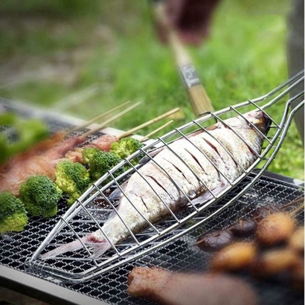 (2 kpl) BBQ-grillin kala- ja lihapihviverkko, pitkä kahva, verkko, taittuva jalusta