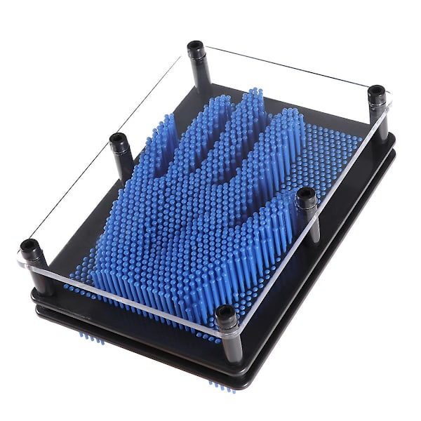 Rolig 3D Klon Hand Mode Pin Art Barnens Utbildningsleksaker Plast Kvadratisk Handavtryck Mörkblå Storlek M