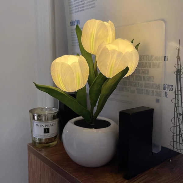 Tulip Flower Natlampe Langvarig Soveværelse Natlampe Til Stue Soveværelse Studieværelse