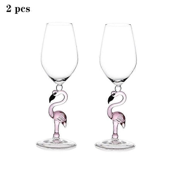 2 st Kreativa Flamingo Cocktailglas Inverterad Konformad Champagne Martini Kristallbägare Bröllop Födelsedagsfest Vinglas Kopp 330ml 2pcs