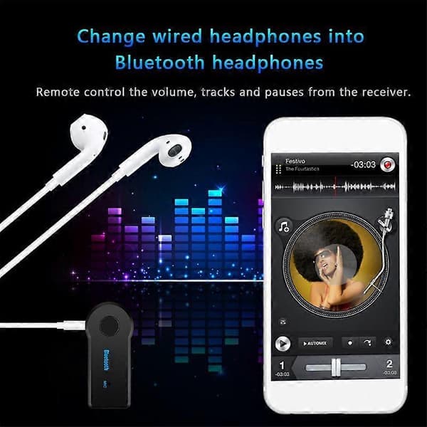 Trådløs Bluetooth Receiver Adapter Transmitter 4.1 Stereo 3.5mm Jack til Bil Computer Musik Audio Aux Til Hovedtelefon Håndfri
