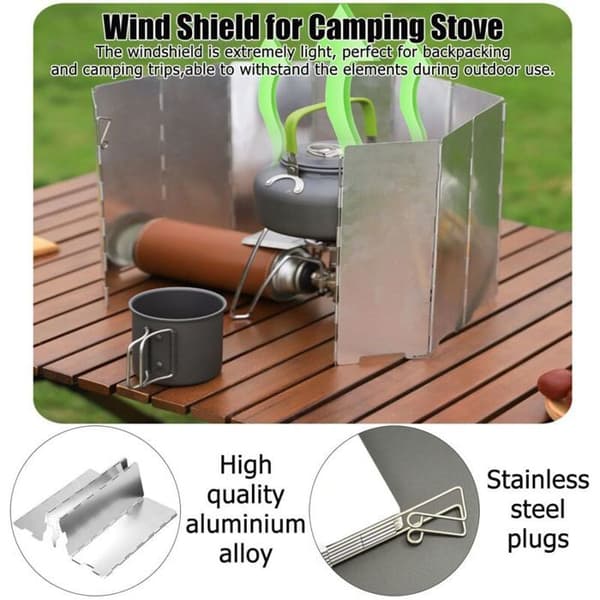 Vindskydd för spis, campingköksvindskydd, campinggastillbehör, bärbart köksvindskydd