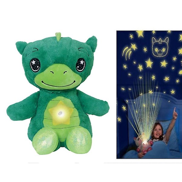 Creative Childrens Projection Night Light Pehmoeläin Yövalo Söpö sininen pentu Green frog