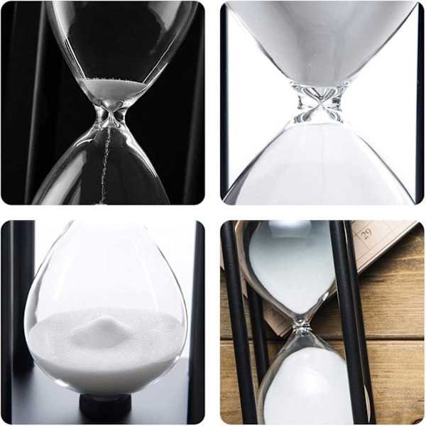 Timeglas Sand Timer Timeglas med Sand Dekoration Sandur Glasur til Værelse Fødselsdag Te Kaffebord Bogreol Skole Spil Ornament Træ 45 Min