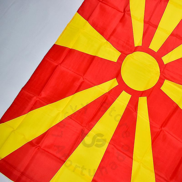 Makedonien 90*150cm Flagga Banner Hängande Nationell Flagga För Meet,parad,party.hängning,dekoration