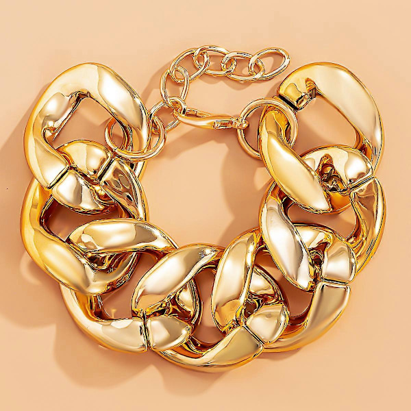Shixin Hip Hop Overdrevet Tykke Lenkearmbånd For Kvinner Ccb Materiale Store Brede Armbånd Mote Håndkjeder Smykker S07-3