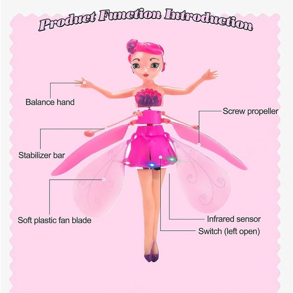 Shao Magic Flying Fairy Princess Doll, Flying Fairy Doll Legetøj til piger, Sky Dancers Flying Dolls Flying Legetøj