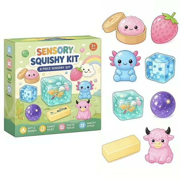 8-delars Mystery Squishy-låda, Blind Box stressavlastande fidget-leksaker, kreativ present för sensorisk lek, långsamt stigande squishies style 4
