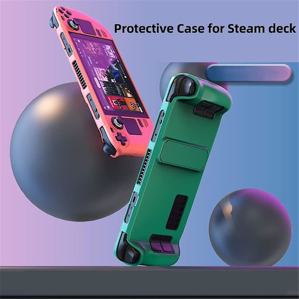Beskyttende deksel kompatibel med Steam Deck, hard PC hudvennlig følelse støtsikkert deksel med støtte, Steam Deck tilbehør Red