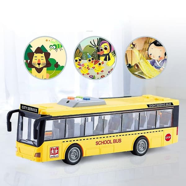 Lekebilmodell Gave Til Barn Kule Stilig Lys Musikk Inersi Buss Buss Simulering Blue bus (910b)
