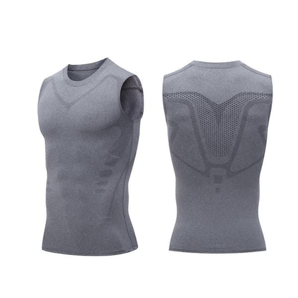 Version Ionic Formende Vest, Ermeløs Formende T-skjorte for Menn White M