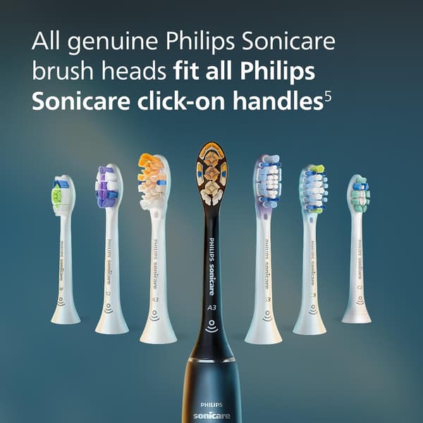 4 udskiftningsbørstehoveder til Philips Sonicare - Ny og gammel emballage sendes tilfældigt Black A3