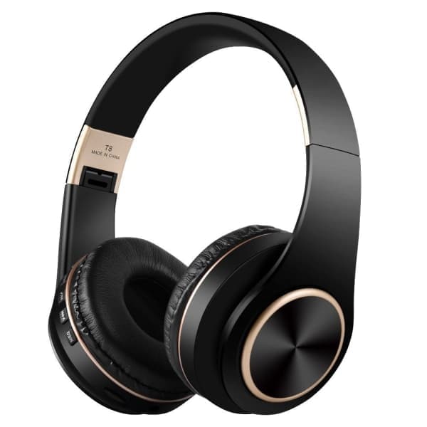 Bluetooth-hörlurar, over-ear, svarta, kompatibla med iPhone/iPad/Android/laptops