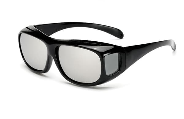 Polariserede solbriller over briller runde solbriller over Uv400 black frame white mercury