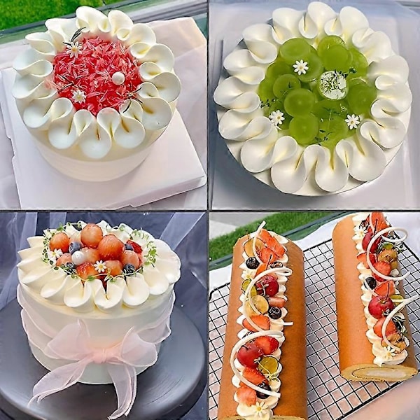 3 stk., V-formede tyller i rustfrit stål til perfekt sprøjtede cupcakes og cookies - Santa Anna tylle til frosting og vandbakkelser - Ess