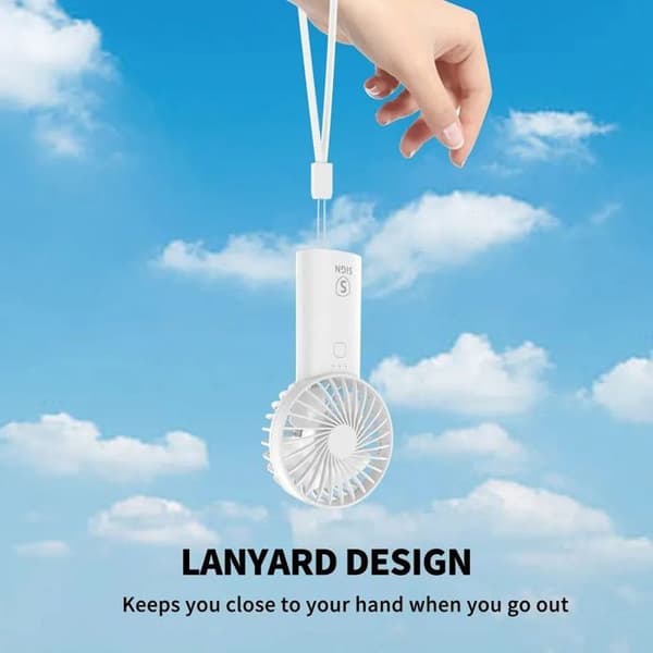 SiGN Mini USB Bærbar Ventilator med Lampe - Hvid-AquaForge