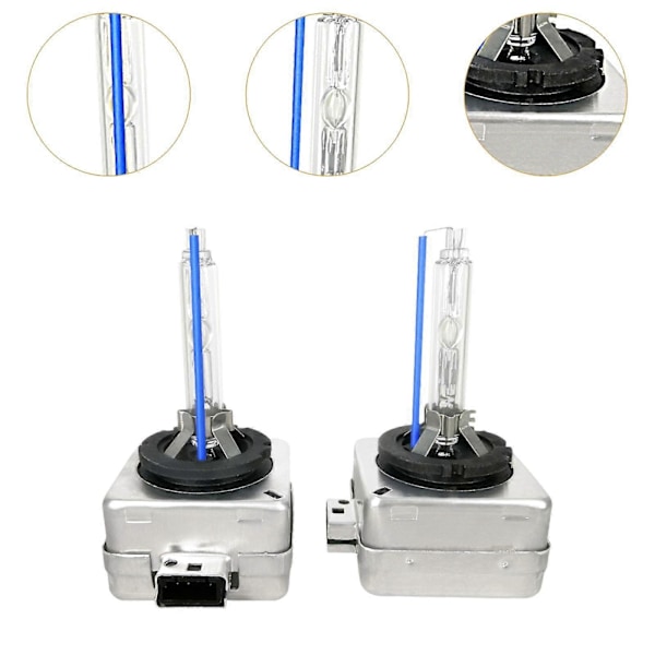 2 stk D1S Xenon HID Bil Frontlykter Pærer 35W 12V DC Erstatning Bil Lys 4300K 8000K 4cmx4cmx8cm