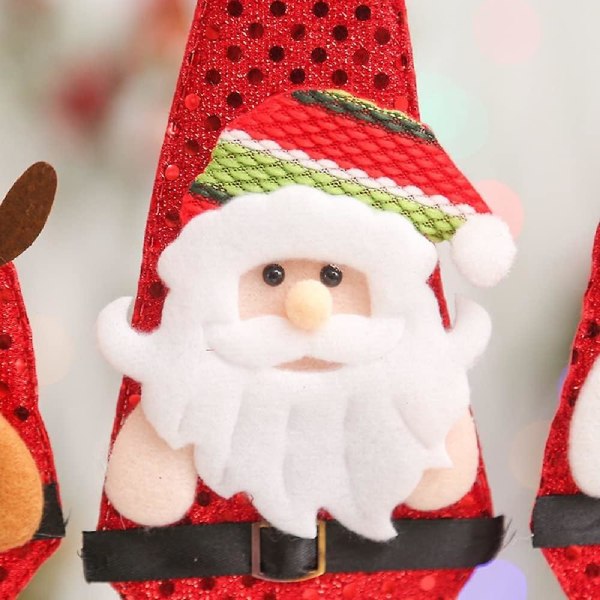 Juleslips, 3 stk Sjove pailletter Santa Snemand Hjortemønster Slips med pailletter,jule hængende ornamenter