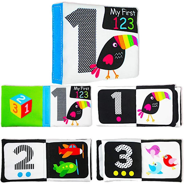 Sensoriske svart-hvite bøker for nyfødte 4 bøker med høy kontrast Baby Toy for 0-3 6 12 måneder