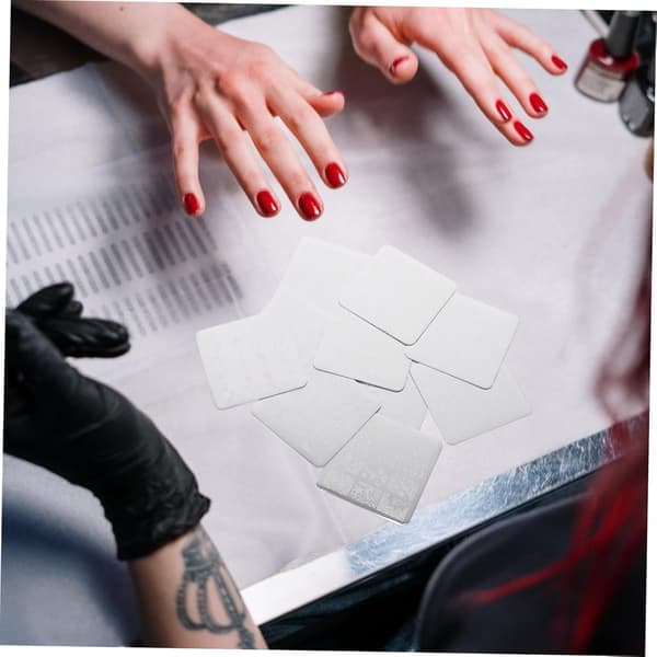 10 stk. neglekunsttrykskabelon firkantede stemplingsplader til negle DIY manicure stencils