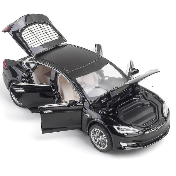 Szsh Tesla Model S bilmodell med ljus och öppningsbar dörr Musiksimuleringsfordon (hy)#hd