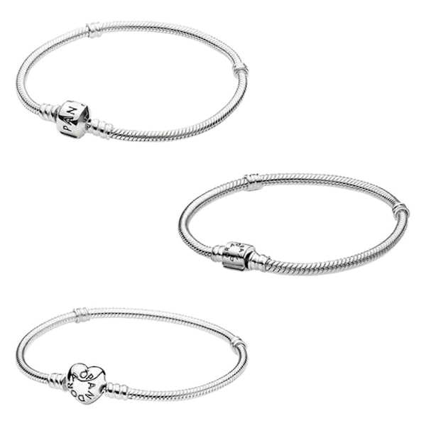 Sydänlukko Käärmeketju Hopearannekoru Naisille Ja Miehille, Retro Ja Luova Lahja Silver A2-21cm
