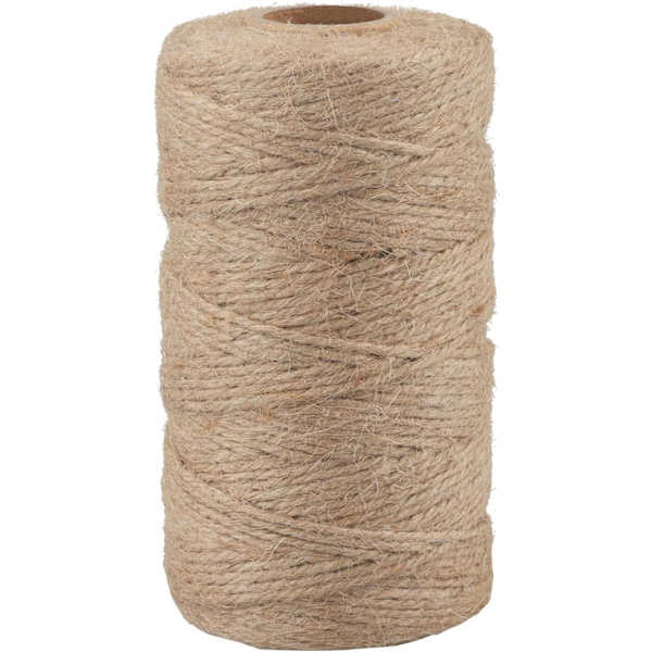 Jutesnöre Garn 2MM, 100M Naturlig Trädgård Jute Rep, 4 Ply Konst och Hantverk Linnesnöre Brun för DIY Hantverk; Trädgårdsanvändning