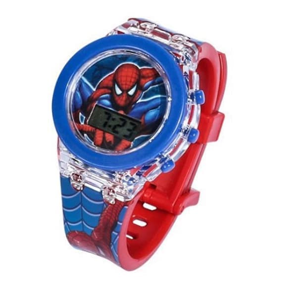 Spiderman Klokke Barn Gutter Spiderman Sport Silikon Digital Armbåndsur