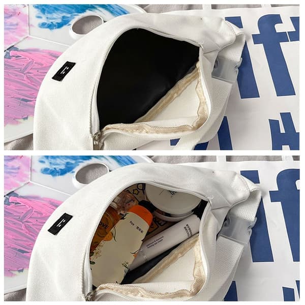 Midjeväskor för kvinnor Canvas Bum Bag VIT vit white