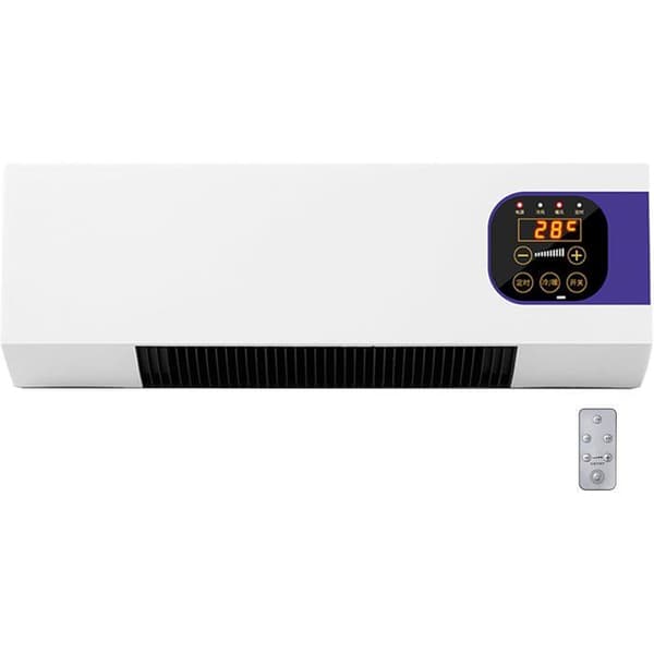 ®RisingFF Väggfläkt - Väggmonterad luftkonditionering med fjärrkontroll, 2000W - Multifunktionell vintervärmare för sovrum
