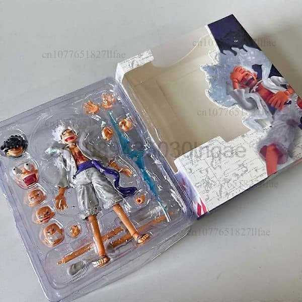 One Piece Shf Monkey D Luffy Gear 5 NIKA Actionfigur ONE PIECE Luffy Figur Rörlig Led Samlarobjekt Modellleksaker Julklapp B med låda with box