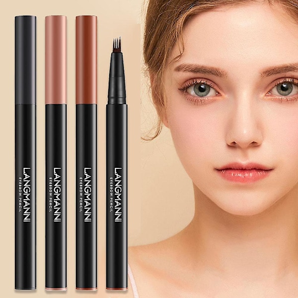 Magic Eyebrow Pencil, 2024 Päivitys Microblade Kulmakarvaplyyri Kaksipuolinen Vedenkestävä Black