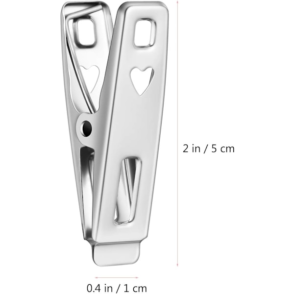 40 stk. rustfrit stål klemmer til tøj, metalclips, sokkeklemmer, klemmer til tøj, multifunktionelle klemmer til tøj