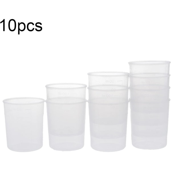 10 st 100 ml mätkoppar för harts epoxihartsblandning för kök, färg, konst 10 st