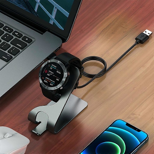 För Garmin-Forerunner 55 Smartwatch Laddare Hållare Laddningsställ Dockningsstation Silver