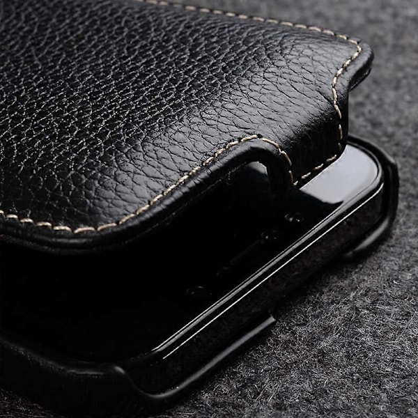MELKCO For iPhone 14 Pro Telefonveske Ekte Ku-Lær+PC Vertikal Klaffdeksel Multicolor Style E