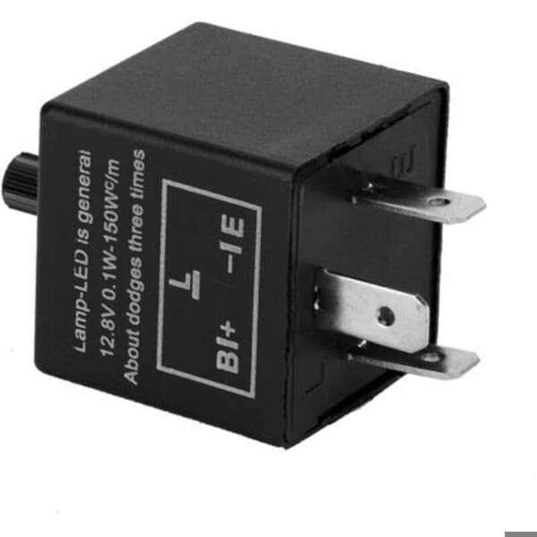 Justerbart LED-blinkrelä - LUSKYKA® - 12V - 3-stift - Kompatibelt med standard- och LED-lampor