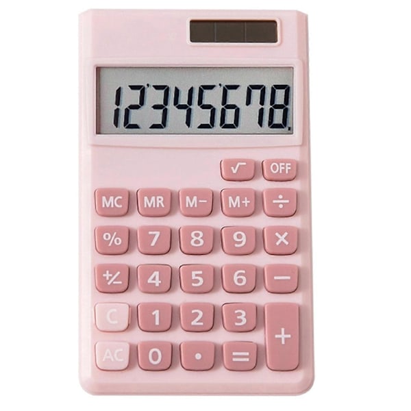 Mini Lommeregnere, Lommeregner 8-Cifret Solcellebatteri, Bordregnere, Regnemaskine, Standard Funktion Simpel Lommeregner Lille, Pink