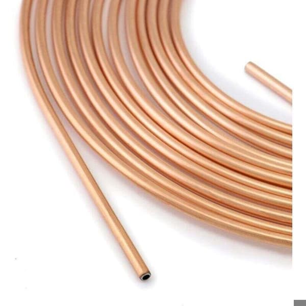 Kopparbromsrör - LUSKYKA® - Galvaniserad koppar - Längd 7,6m - Ytterdiameter 4,76mm