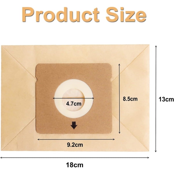 15-pack dammsugarpåsar kompatibla med Rowenta ZR003901 Moulinex Accessimo City Space och Mini Space dammsugare