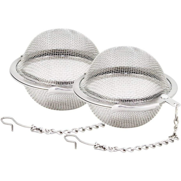 2 stk. Tekuler i rustfritt stål 5,3 cm Tesil Teinfuser Silfilter for te