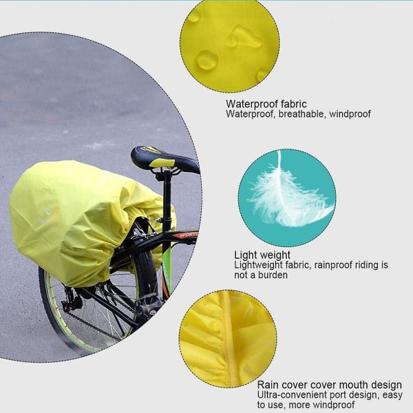 Regntrekk for sykkel, Bæreveske for baksete for sykkel - vanntett og regntett, egnet for pendlervesker, bagasjeposer, ryggsekker, poser og reisevesker