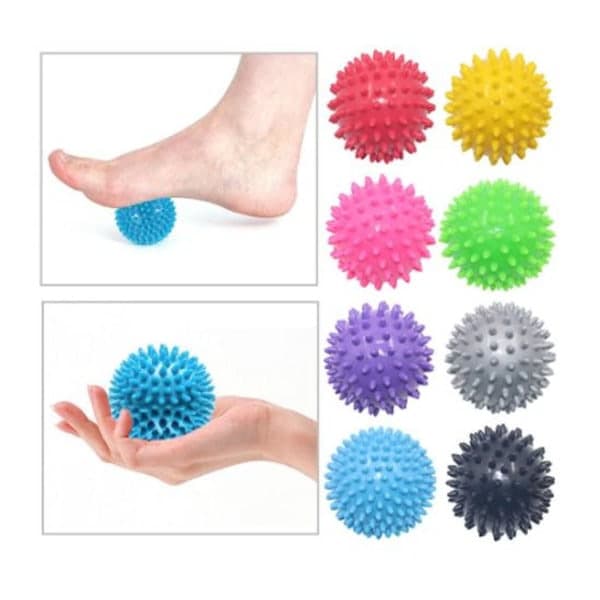 2 stk. pigget bold, rund muskelmassage roller, yoga stick, krop, multicolor