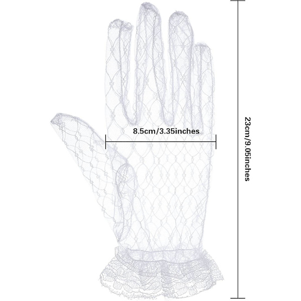 Spets handskar för kvinnor brudklänning blommig mesh handskar elegant sommar artighet handskar för bröllop tebjudning opera