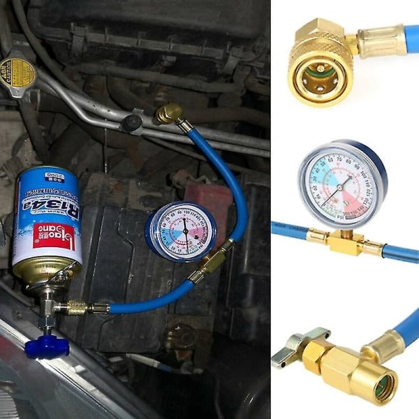 R134a Gaspåfyldningsværktøj til bilkølemiddel med trykmåler Aircondition-kølemiddel[hs]