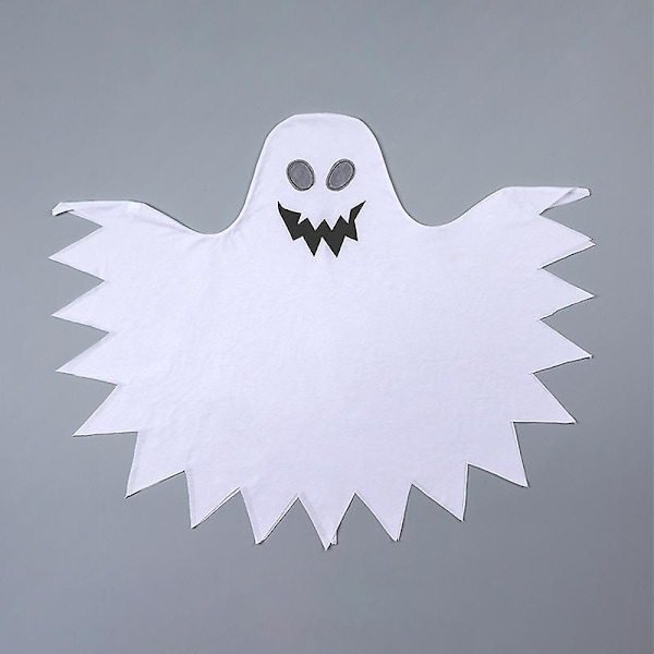 Halloween Spøkelseskostyme for Barn Spøkelseskostyme Med Gresskarbøtte for Fest Cosplay Barn Gutter Jenter Trick Or Treating Lengde 85cm Hvit