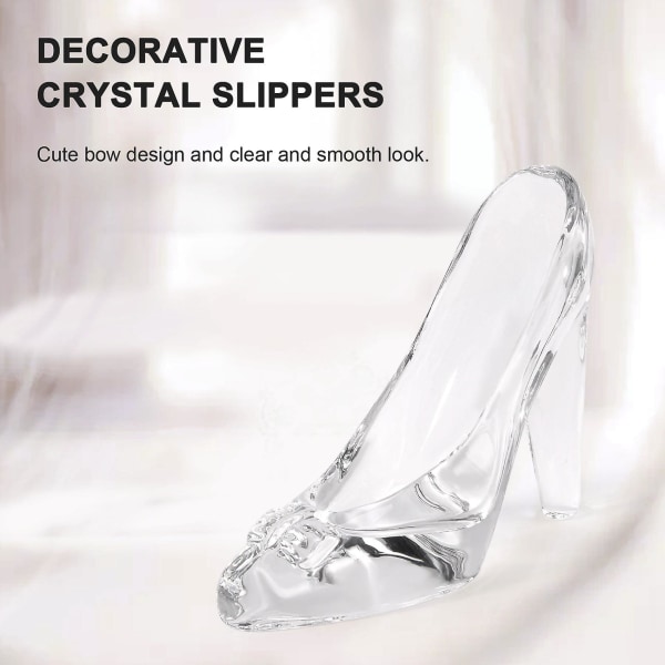 Crystal Shoes Glass Home Decor Cinderella High-heeled Shoes