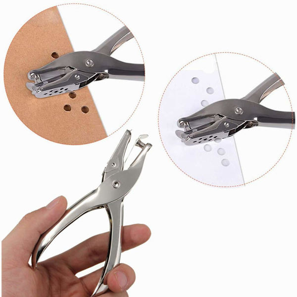 3 stk. enkelt hulstans håndholdt enkelt rund papirklemme punch puncher et hul krom metal perforator til papirhåndværk scrapbooking kort gavemærker